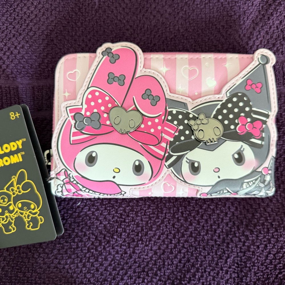 Sanrio My Melody & Kuromi Wallet - Pink and Gray